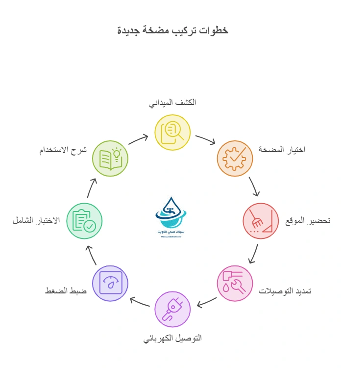 خطوات تركيب مضخة جديدة