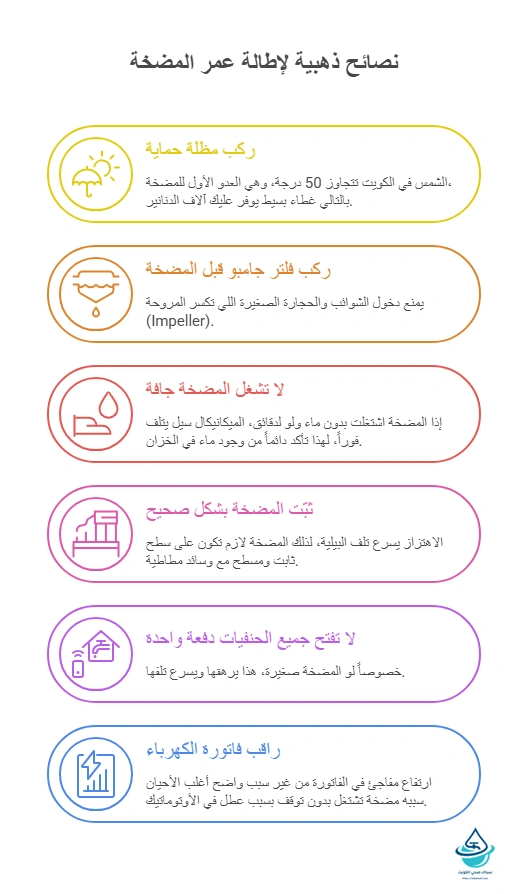 نصائح ذهبية لإطالة عمر المضخة